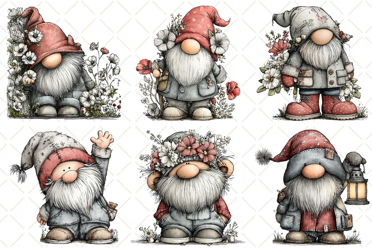 Whimsical Silver Spring Gnome, an Illustration by Black Bird Studio (Photo 4 of 5)