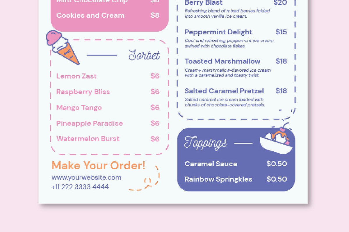 Ice Cream Restaurant Menu, a Flyer Template by Sundaylab (Photo 3 of 3)