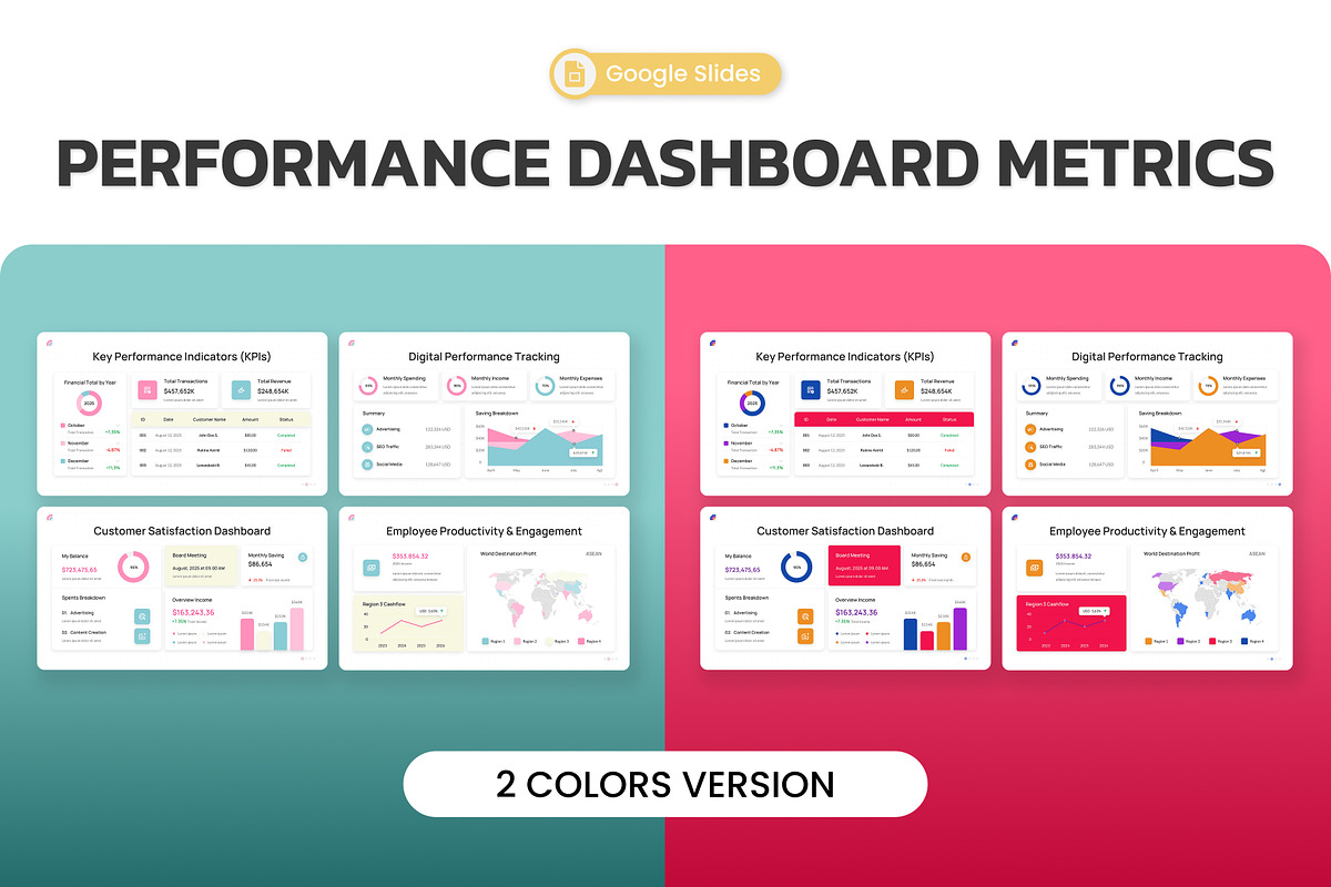 Performance Dashboard Metrics Slides, a Presentation Template by Antstheme (Photo 1 of 4)