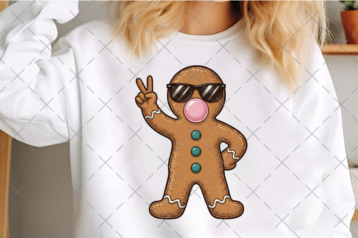 Gingerbread Christmas Blowing Bubble, an Illustration by Craft Nest (Photo 2 of 6)