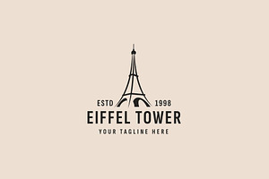 Eiffel tower logo illustration, a Branding & Logo Template by Dyn Studio