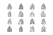 Minimalist Building Icons, an Object Illustration by Vectorium Studio (Thumbnail 1 of 3)