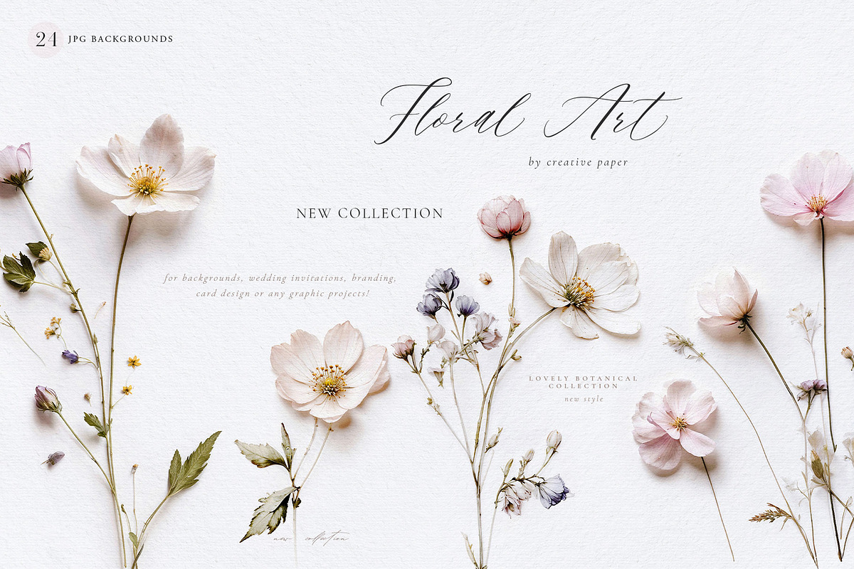 Pretty Wildflowers I Pressed Flowers, a Background Graphic by by creative paper (Photo 6 of 14)