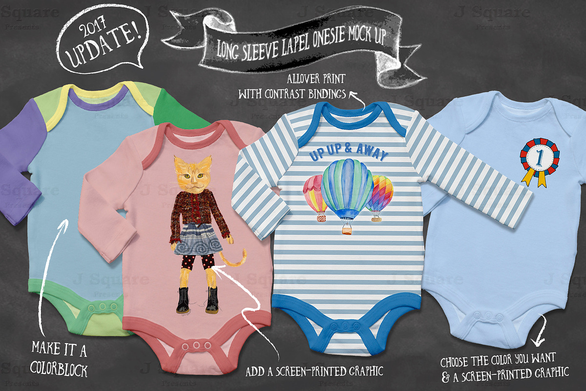 Baby Onesie Mock Ups UPDATE, an Apparel Mockup by JSquarePresents (Photo 4 of 13)