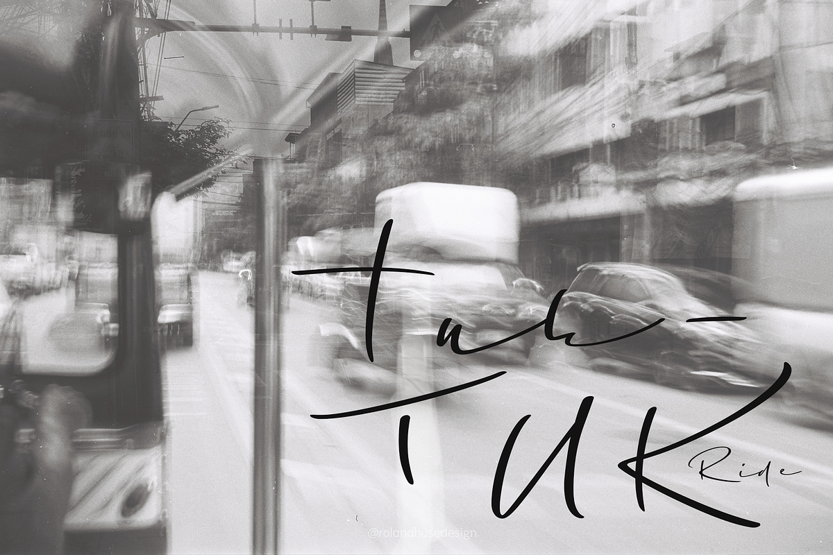 Bangkok Restless Handwriting, a Script Font by Roland Huse Design (Photo 2 of 6)