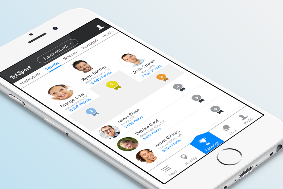 LetSport iOS Mobile App, a Product Mockup by Cosmic Motive (Photo 5 of 6)