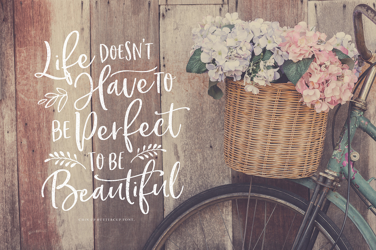 Chin Up Buttercup! Font Duo & Extras preview 8
