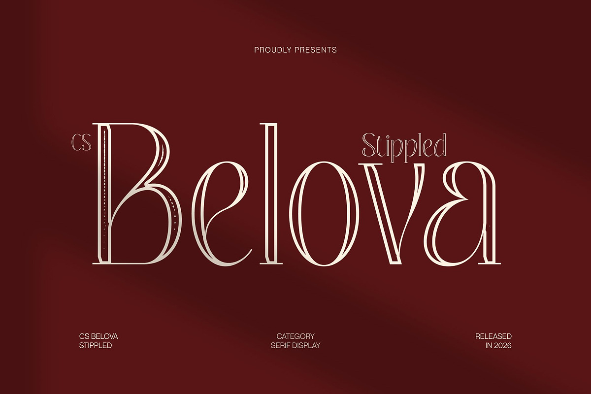 CS Belova Stippled, a Serif Font by Craft Supply Co. (Photo 1 of 8)