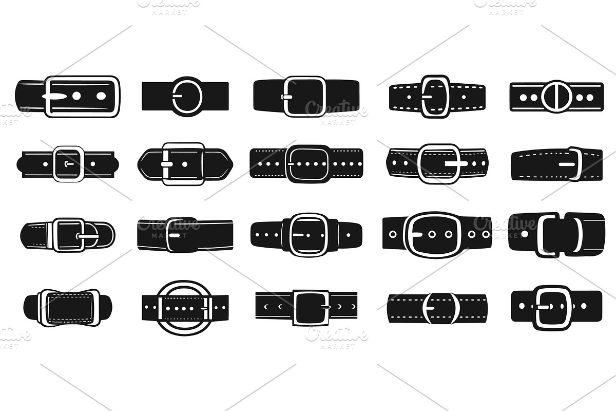 Belt with buckle monochrome black, an Object Illustration by Valerie Bodnar