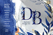 Deep Blue Alphabet Watercolor Set, a Work Illustration by Julia M. Watercolor (Thumbnail 1 of 17)