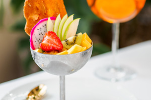 Tropical sorbet with fresh fruit and, a Food & Drink Photo by Fascinadora