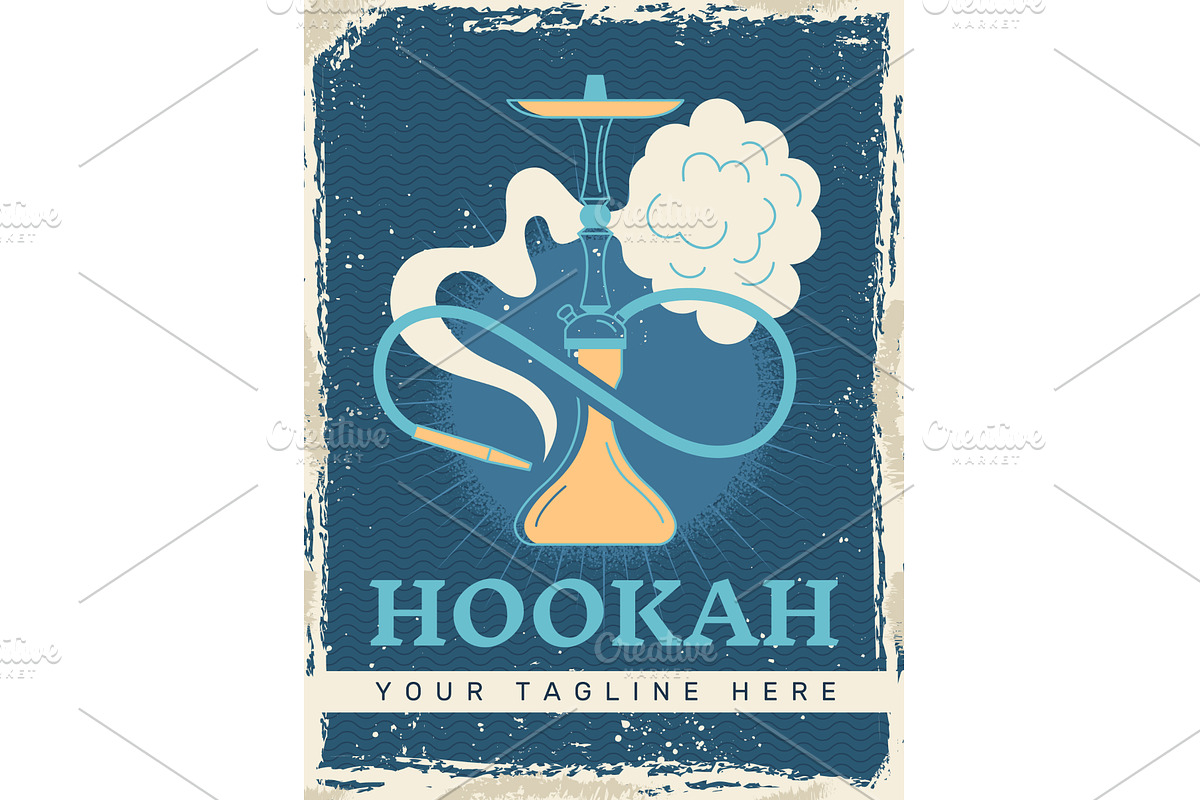 Hookah. placard with stylized, a Sport Illustration by Onyx