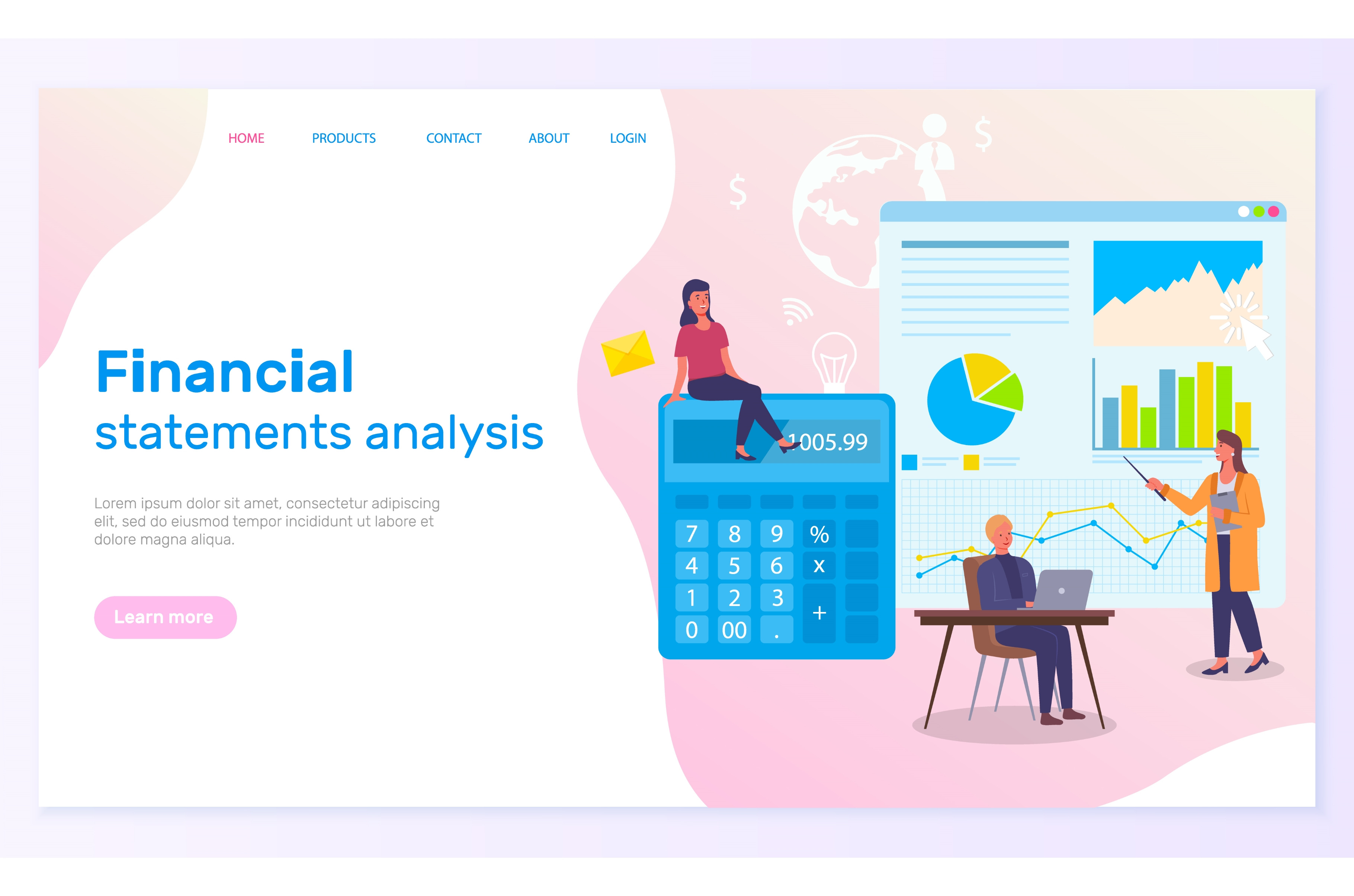 Financial statements analysis, an Object Graphic by robuart