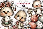 Whimsical Easter Chick Clipart, an Illustration by CreationArt (Thumbnail 1 of 6)
