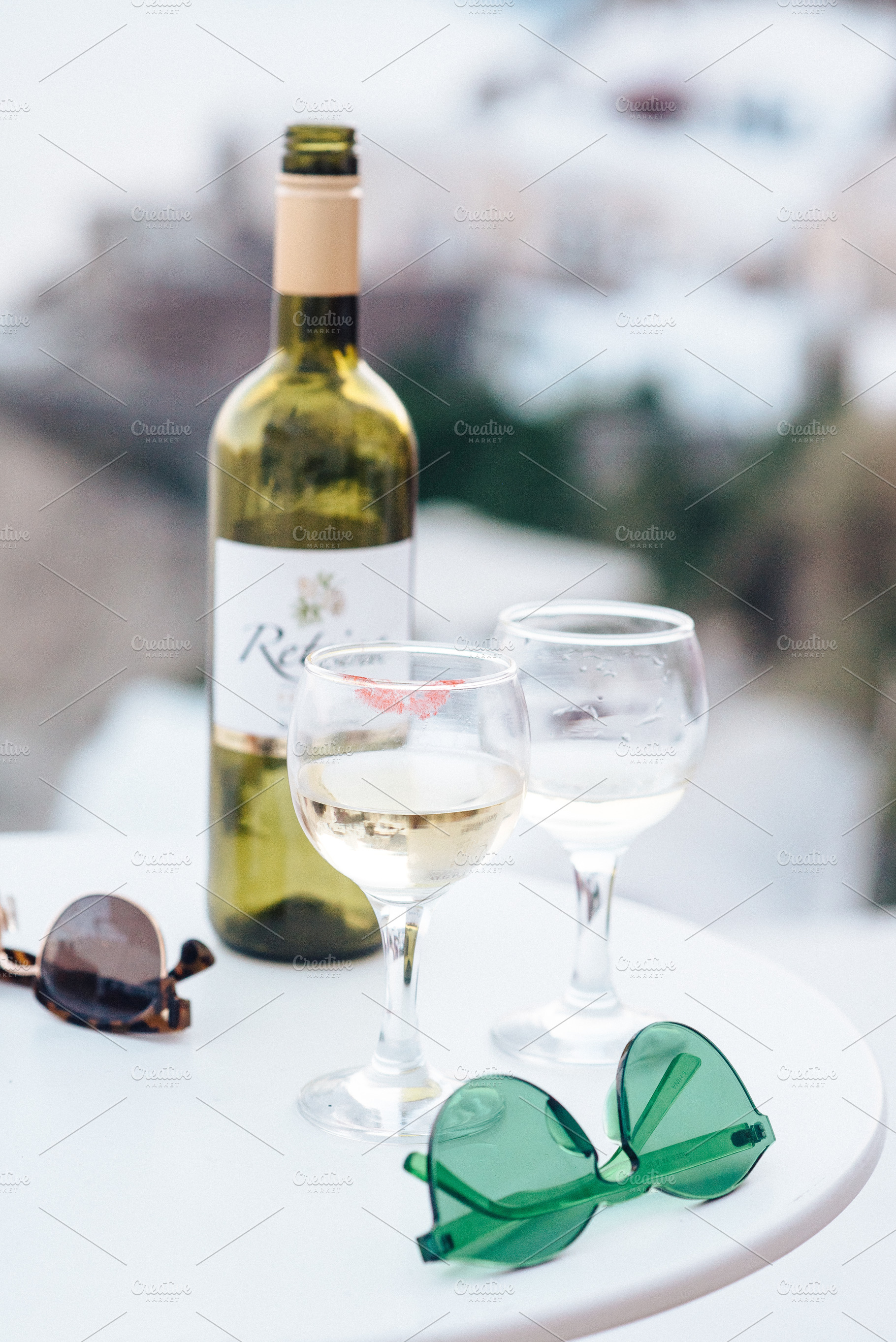 Lipstick Wineglass with Sunglasses, a Food & Drink Photo by Stephanie Mikuls