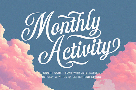 Monthly Activity Script, a Script Font by Letterhend Studio