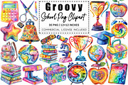 Groovy School Clipart, a Graphic by CitraGraphics (Thumbnail 1 of 4)