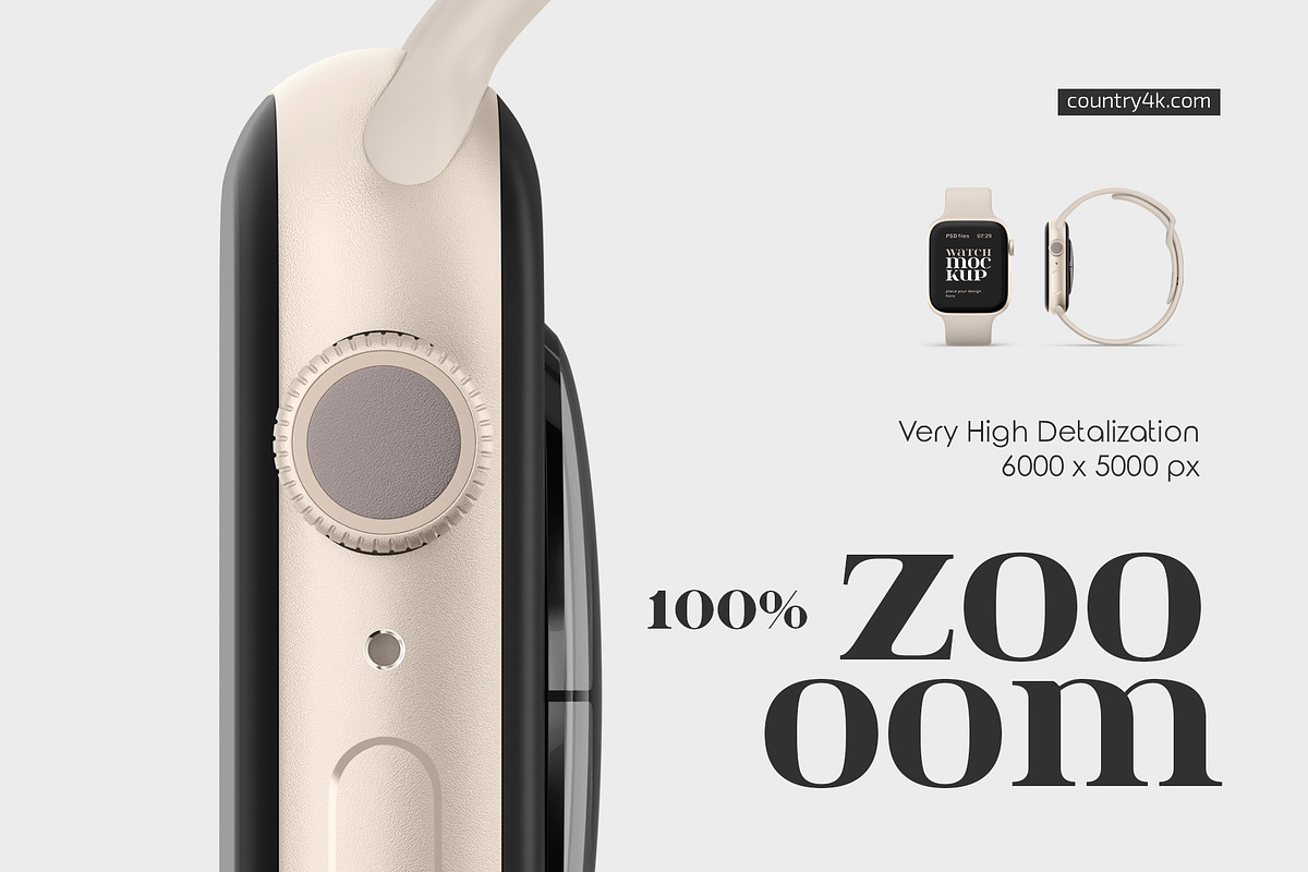 Apple Watch Mockup Set, a Wearable Device Mockup by Country4k (Photo 3 of 4)
