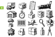 Vintage Logistics Icon Set, an Object Graphic by RT Studio (Thumbnail 1 of 4)