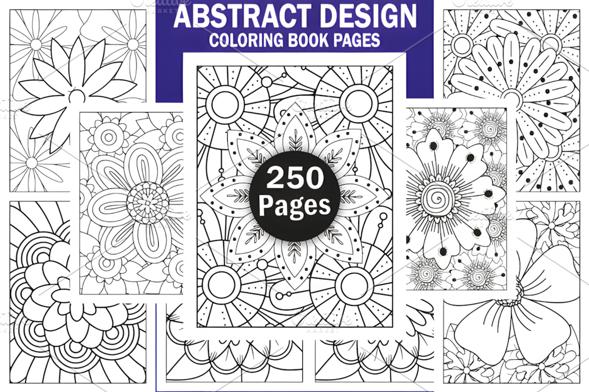 250+ Abstract Coloring Pages Bundle, a Decorative Illustration by Ink Gallery (Photo 1 of 3)