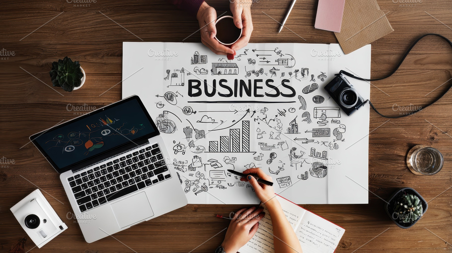 Business planning brainstorming idea, a Photo by Pixeness Studio
