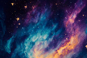 Watercolor glittering starry sky, a Background Graphic by Anamul Haque Anik (Thumbnail 5 of 5)