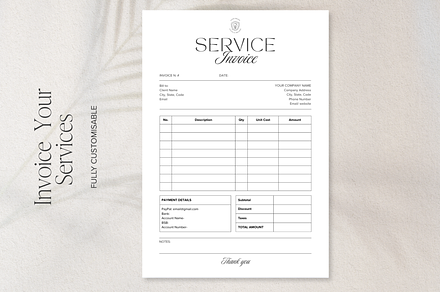 Service Invoice Canva Template