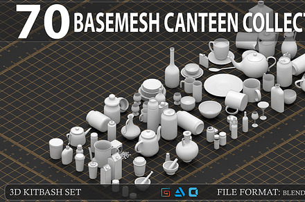 BASEMESH CANTEEN COLLECTION, a Food & Drink 3D Model by MohamedHussien1