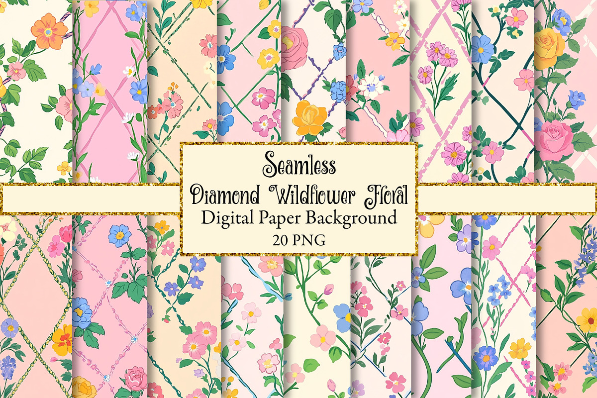 Diamond Wildflower Floral Pattern, a Texture Illustration by Dream Creation (Photo 1 of 6)