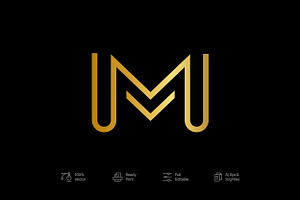 Gold Luxury Monogram Letter M Logo, a Branding & Logo Template by Minimalist Logos