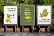 50 Crocodile Flat Characters, an Animal Illustration by Creative Stall (Thumbnail 7 of 11)