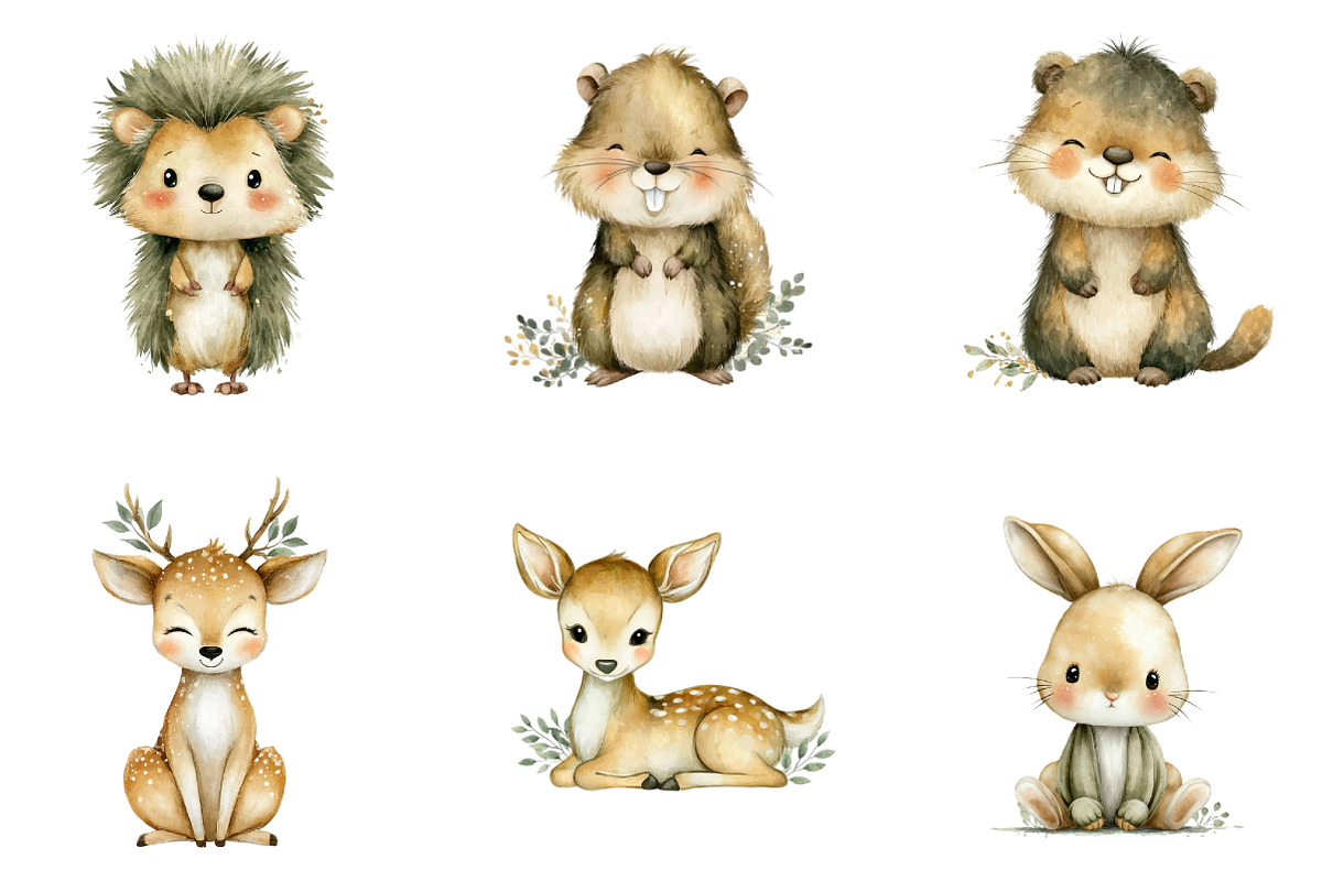 Cute Woodland Animal Clipart, an Illustration by Sublimation Artist (Photo 6 of 7)