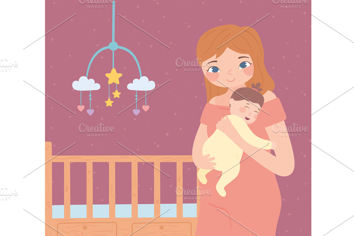 mom and baby, a Person Illustration by studiogstock