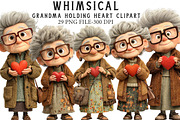 Whimsical Grandma Holding Heart Clip, an Illustration by Libby Wishes (Thumbnail 1 of 7)