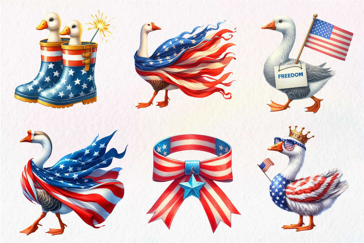 4th of July Goose Sublimation, an Illustration by CreationArt (Photo 3 of 5)