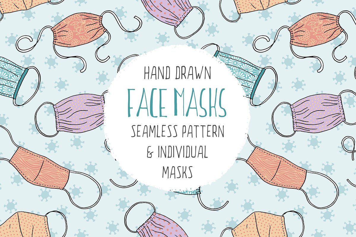 Reusable Face Masks Seamless Pattern, a Pattern Graphic by Franzi draws (Photo 1 of 2)