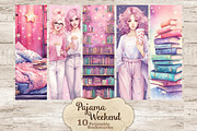 Pajama Weekend Bookmarks | Printable, a Person Illustration by GlamArtZhanna (Thumbnail 1 of 3)