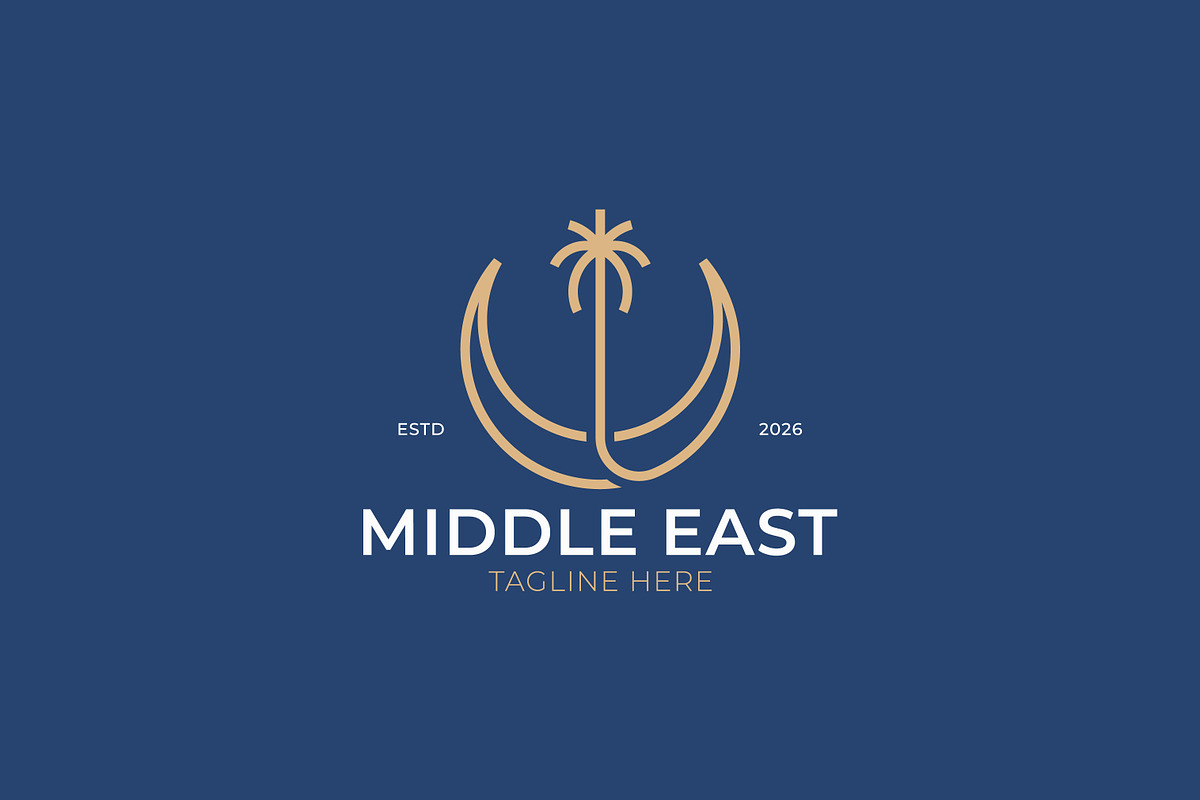 Middle East Palm Tree Logo Design, a Branding & Logo Template by Signatoro (Photo 2 of 3)