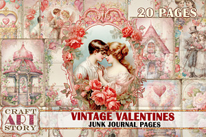 Vintage Valentines Junk Journal Kit