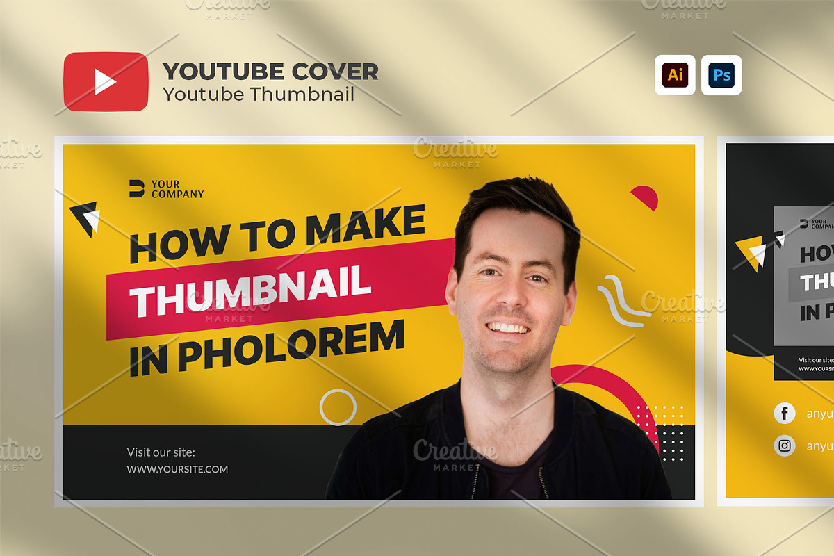 Youtube Thumbnail Template, a Social Media Template by hekenostudio (Photo 1 of 4)