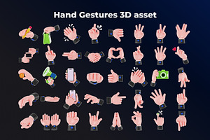 Hand Gestures 3D Asset