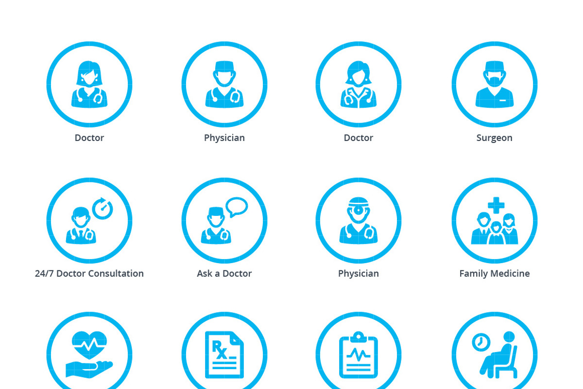 Blue Medical Services Icons - Set 3, an Outline Icon by introwiz1 (Photo 2 of 2)