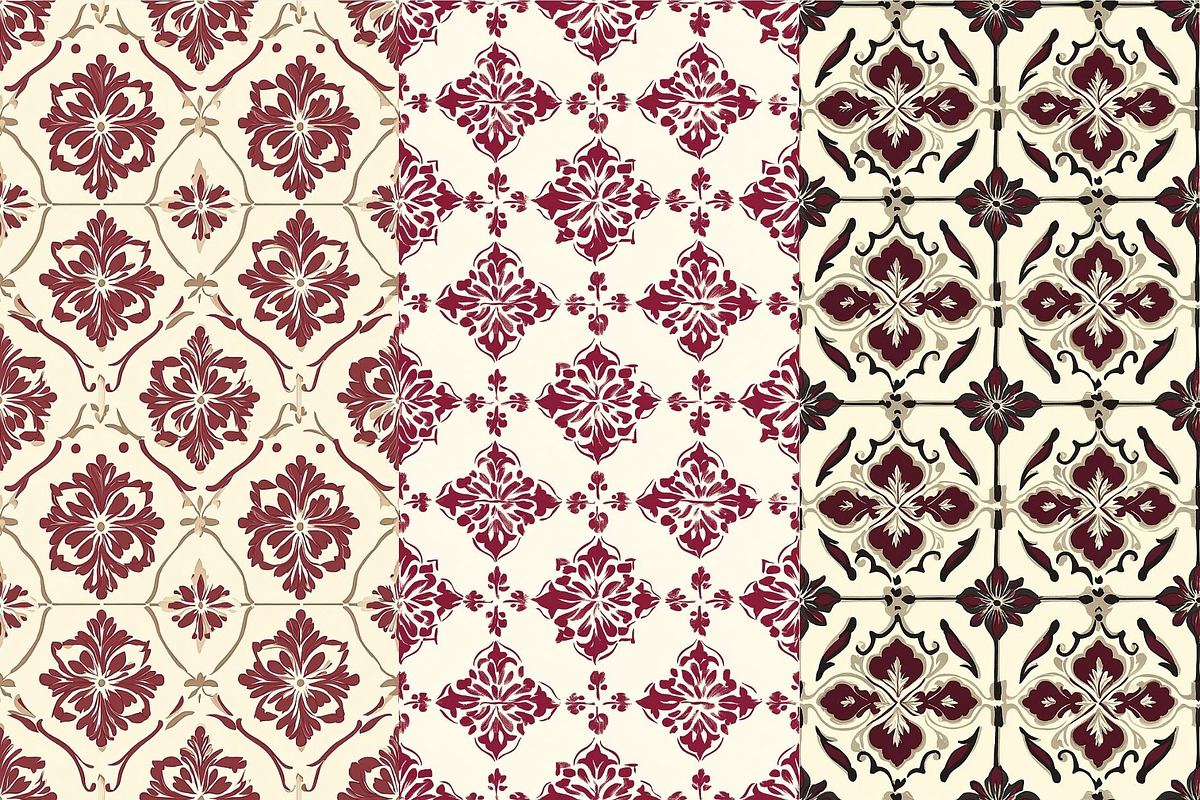 12 Red Velvet Seamless Patterns, a Pattern Graphic by Inknfolly (Photo 3 of 7)