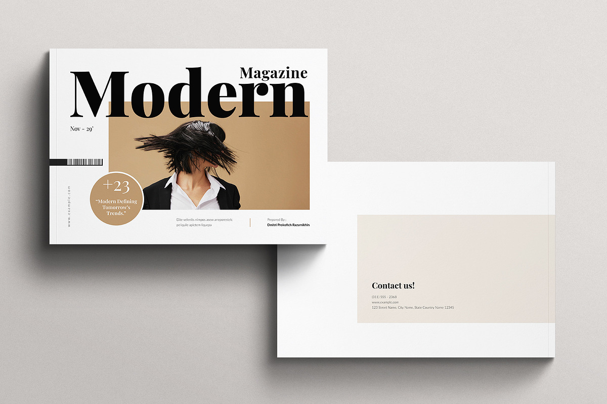 Modern Magazine Template Landscape, a Magazine Template by E-Type (Photo 7 of 7)