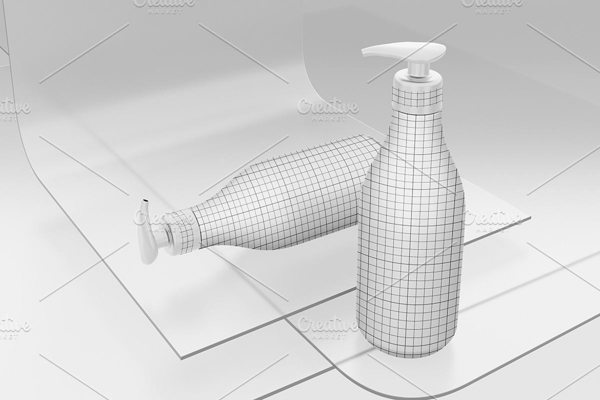 Shampoo Pump On Glass Mockup, a Packaging Mockup by Qaleb Studio (Photo 1 of 2)