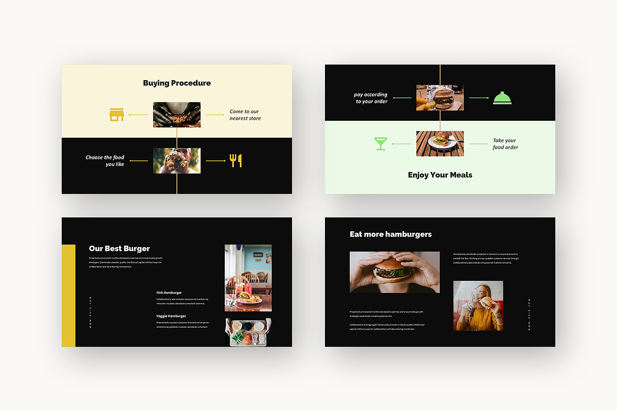 Kvio : Burger Brand Google Slides, a Presentation Template by Punkl Camp (Photo 11 of 15)