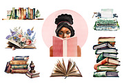 Books clipart, Booklover PNG, an Illustration by Illustrator Space (Thumbnail 5 of 9)