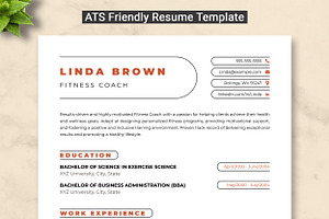 Fitness Coach Resume Template