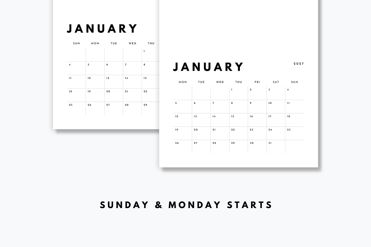 2027 Calendar Template Psd Canva, a Poster Template by DesignStudioTeti (Photo 8 of 9)