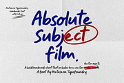 Absolute Subject Film | With Extras, a Handwritten Font by Metasena Typefoundry (Thumbnail 1 of 10)